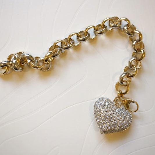 Heart of Gold Sparkling Charm Bracelet