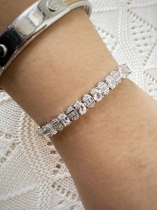 Celeste Oval-Cut Baguette Bracelet