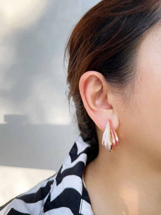 Tropical Sunset Shell Wave Statement Earrings