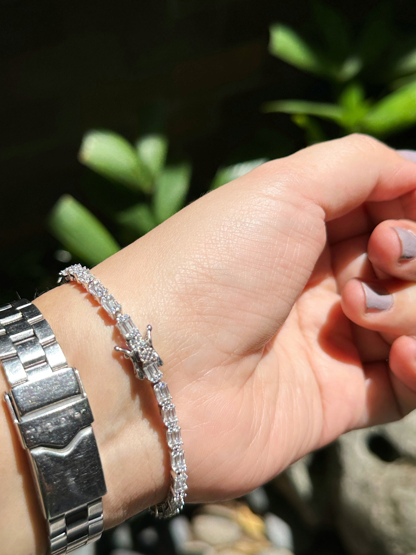 Emerald-Glow Tennis Bracelet