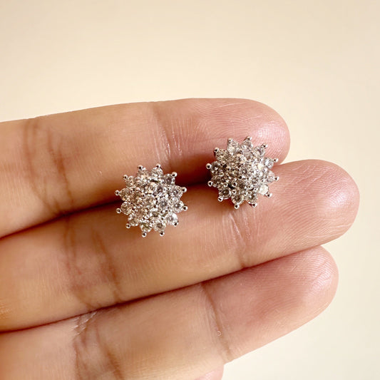 Rosy CZ Stud Earrings in 10mm