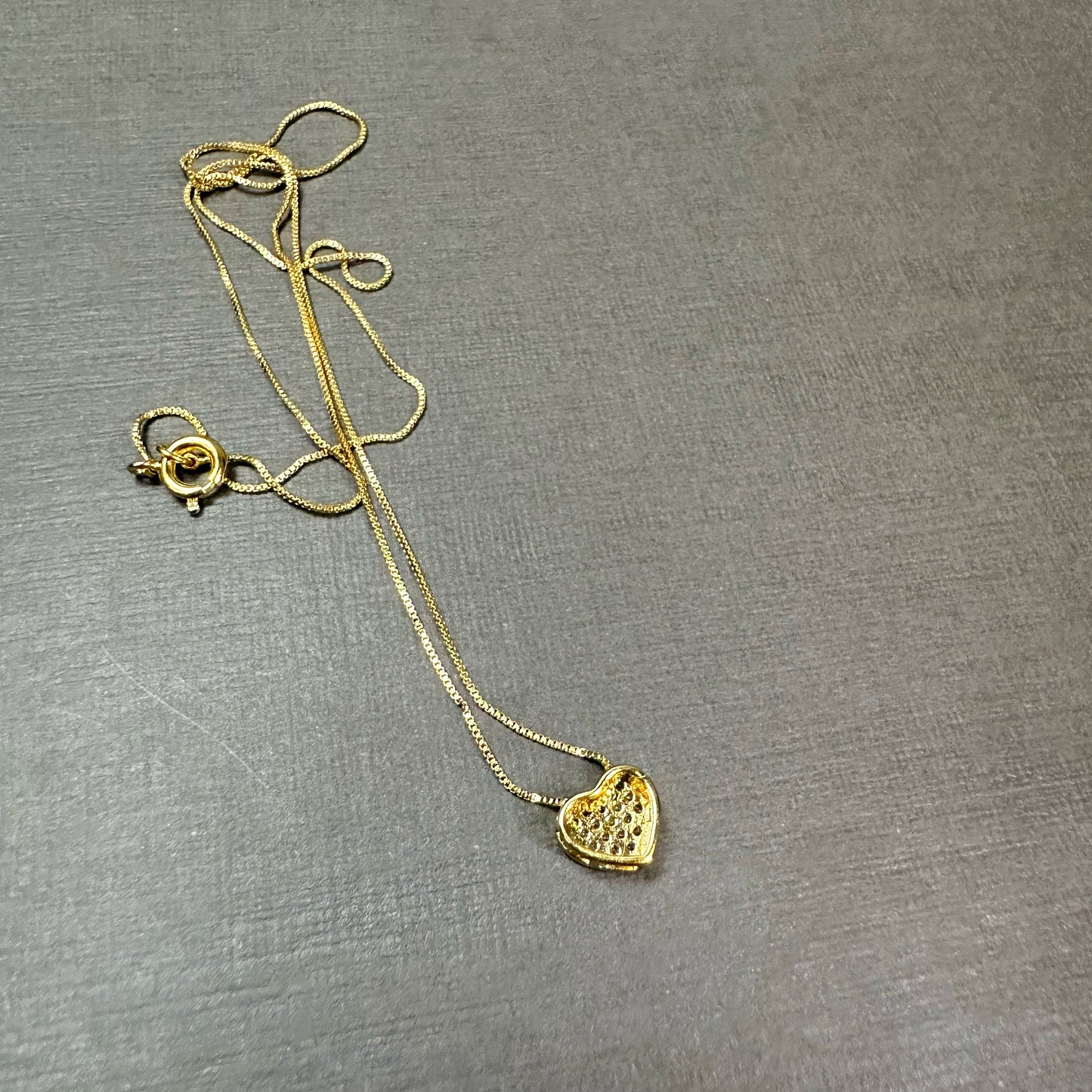 Mini Heart with Micro CZ Stones Necklace