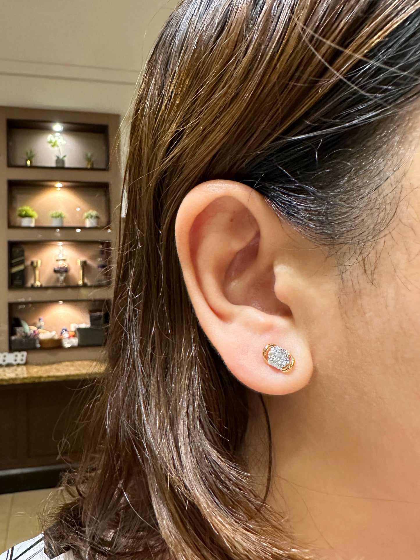 Petite Fleur In A Basket Stud Earrings
