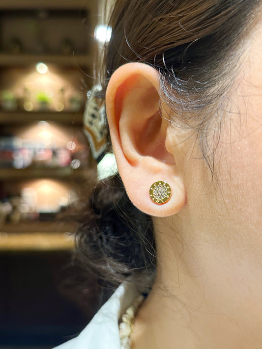Gold-Coated Druzy-Inspired Stud Earrings
