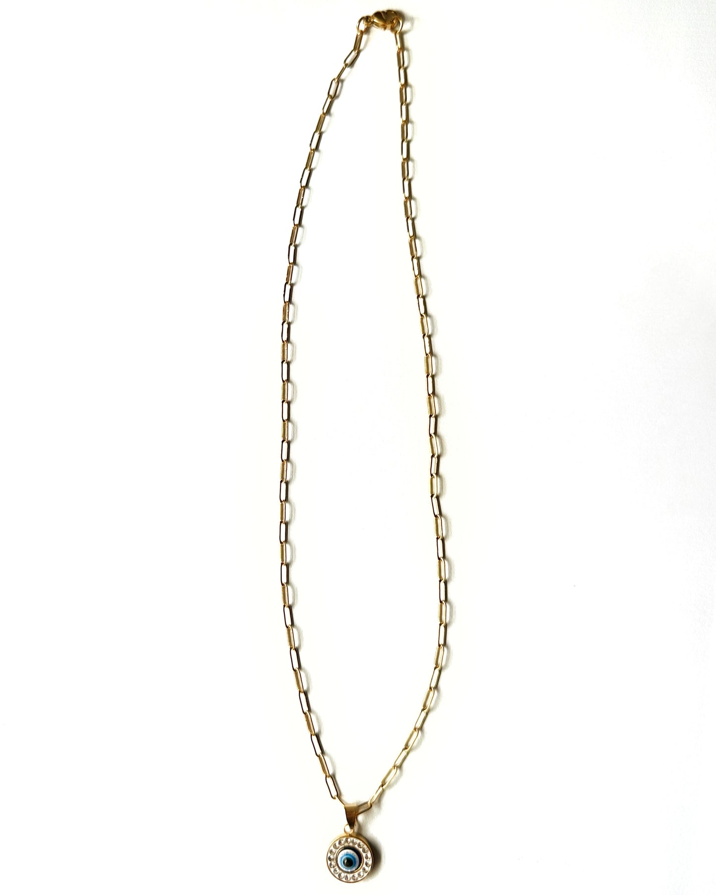 Evil Eye Pendant Necklace in Stainless Steel