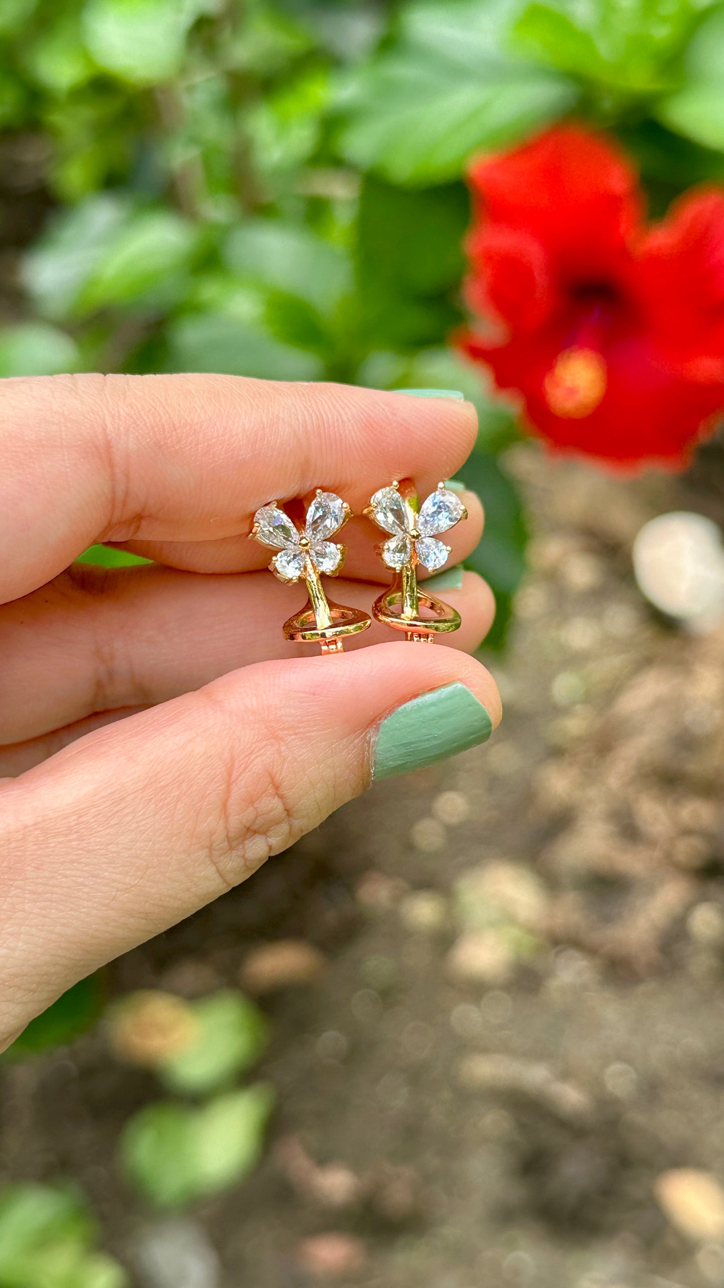 Elegant Gold-Coated Butterfly Earrings with Omega Back Lock