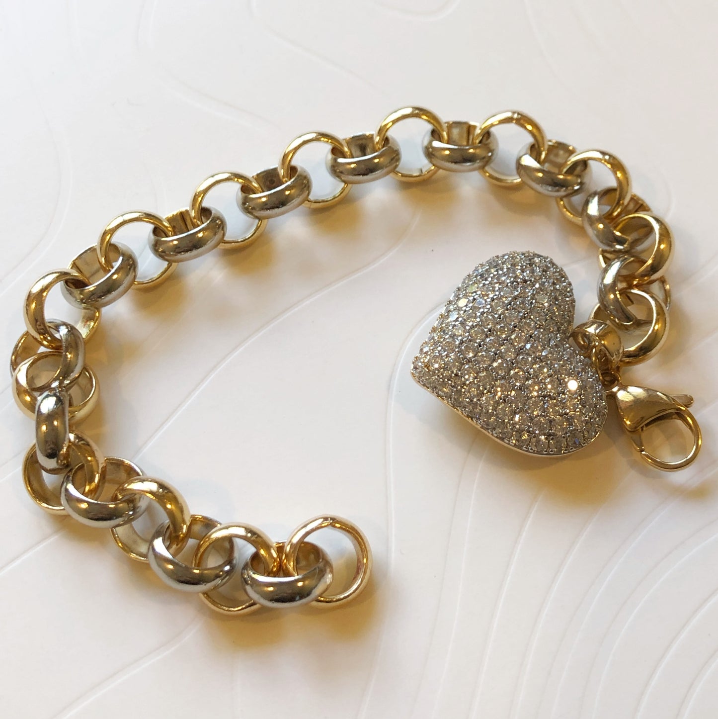 Heart of Gold Sparkling Charm Bracelet