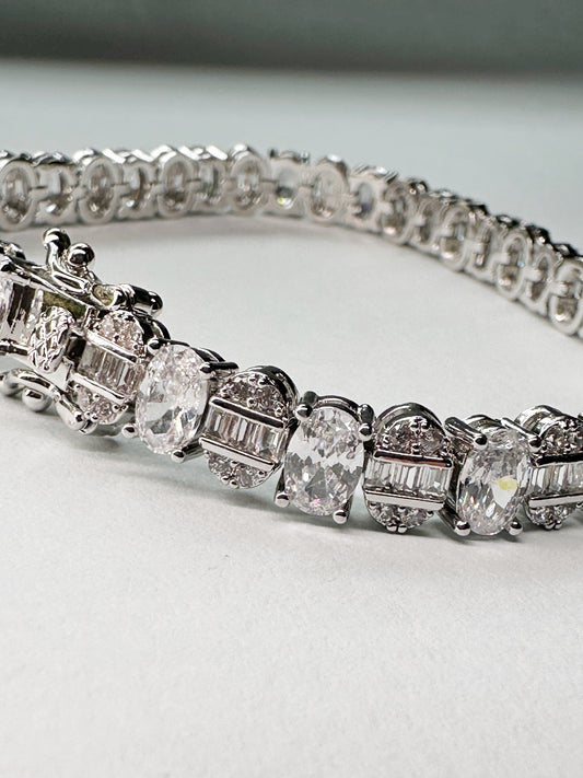 Celeste Oval-Cut Baguette Bracelet