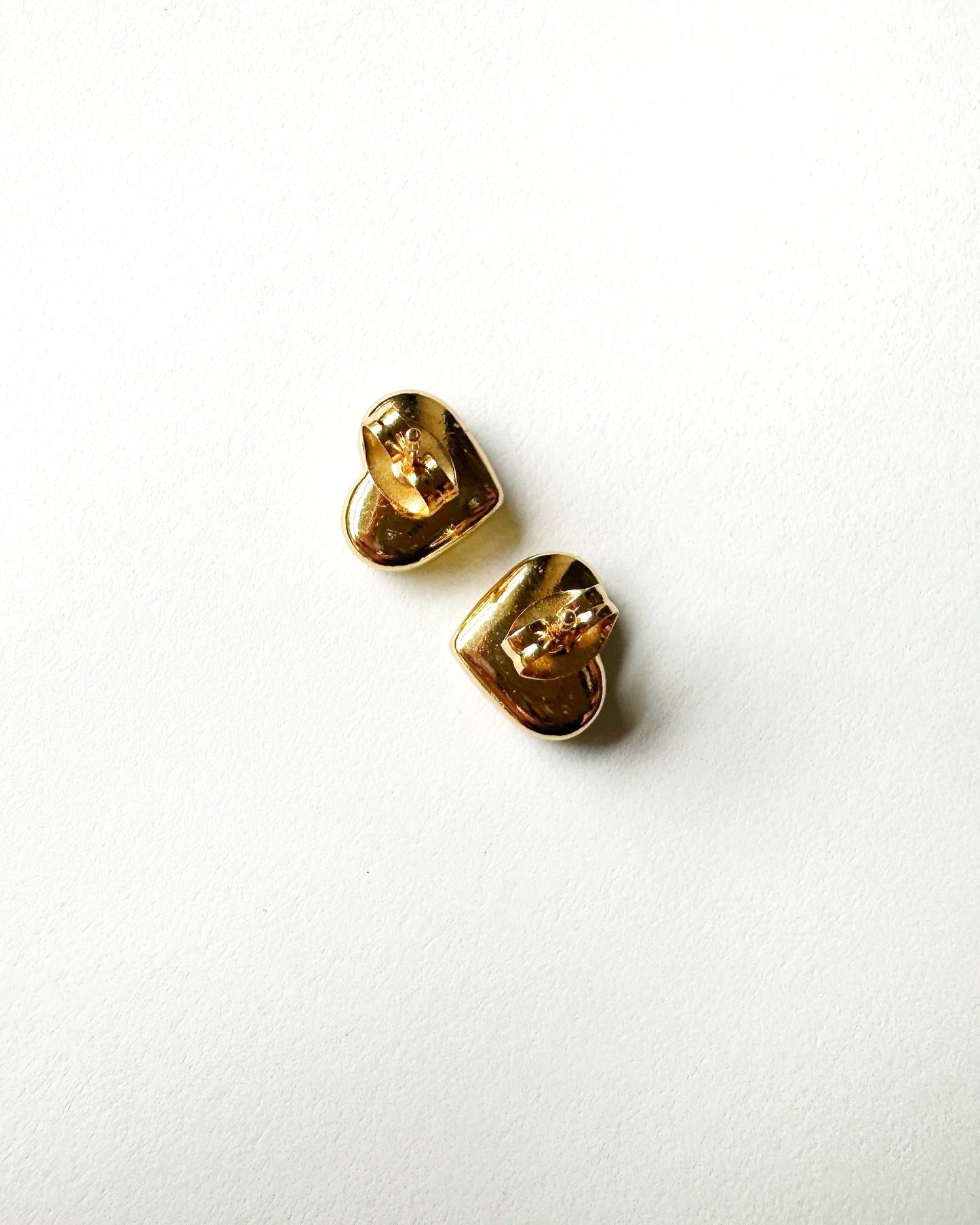 Puffed Heart Stud Earrings in Stainless Steel