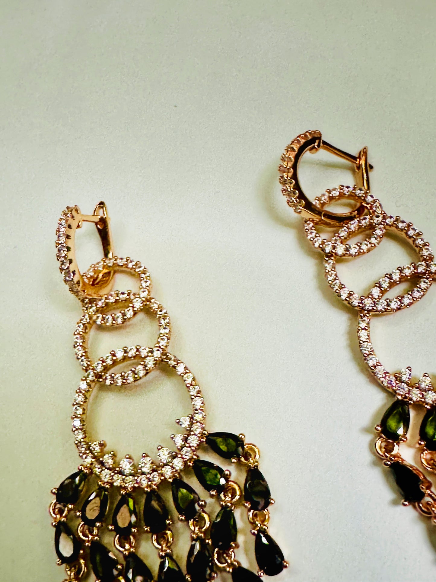 Spanish Chandelier Earrings in Black & Gold Tone