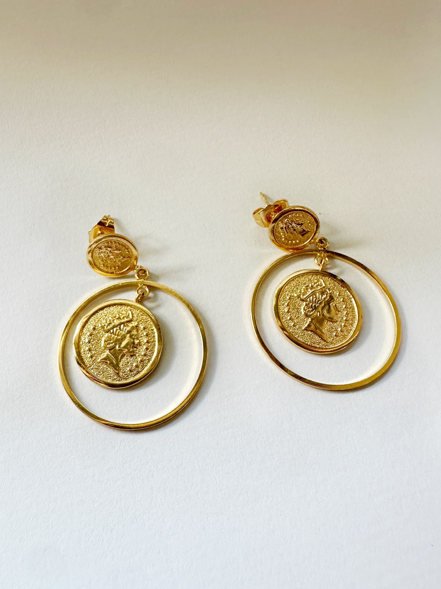Queen Elizabeth Statement Drop Earrings in Stainless Steel