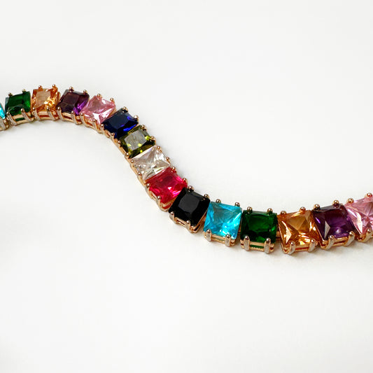 Multicolor Gemstone Tennis Bracelet