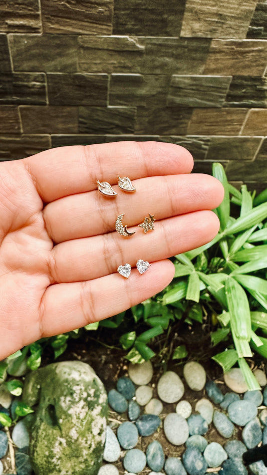 Minimalist Stud Earrings (Sold by 3-Pairs)