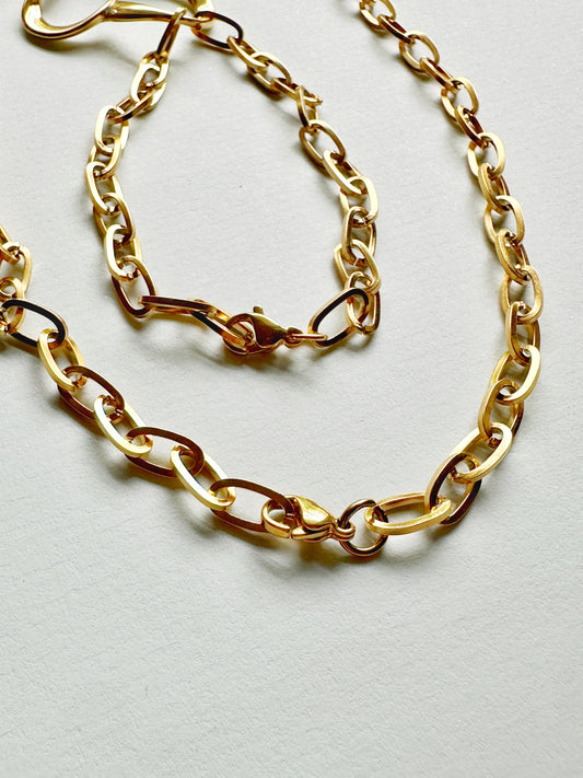 Open Heart Link Necklace & Bracelet Set