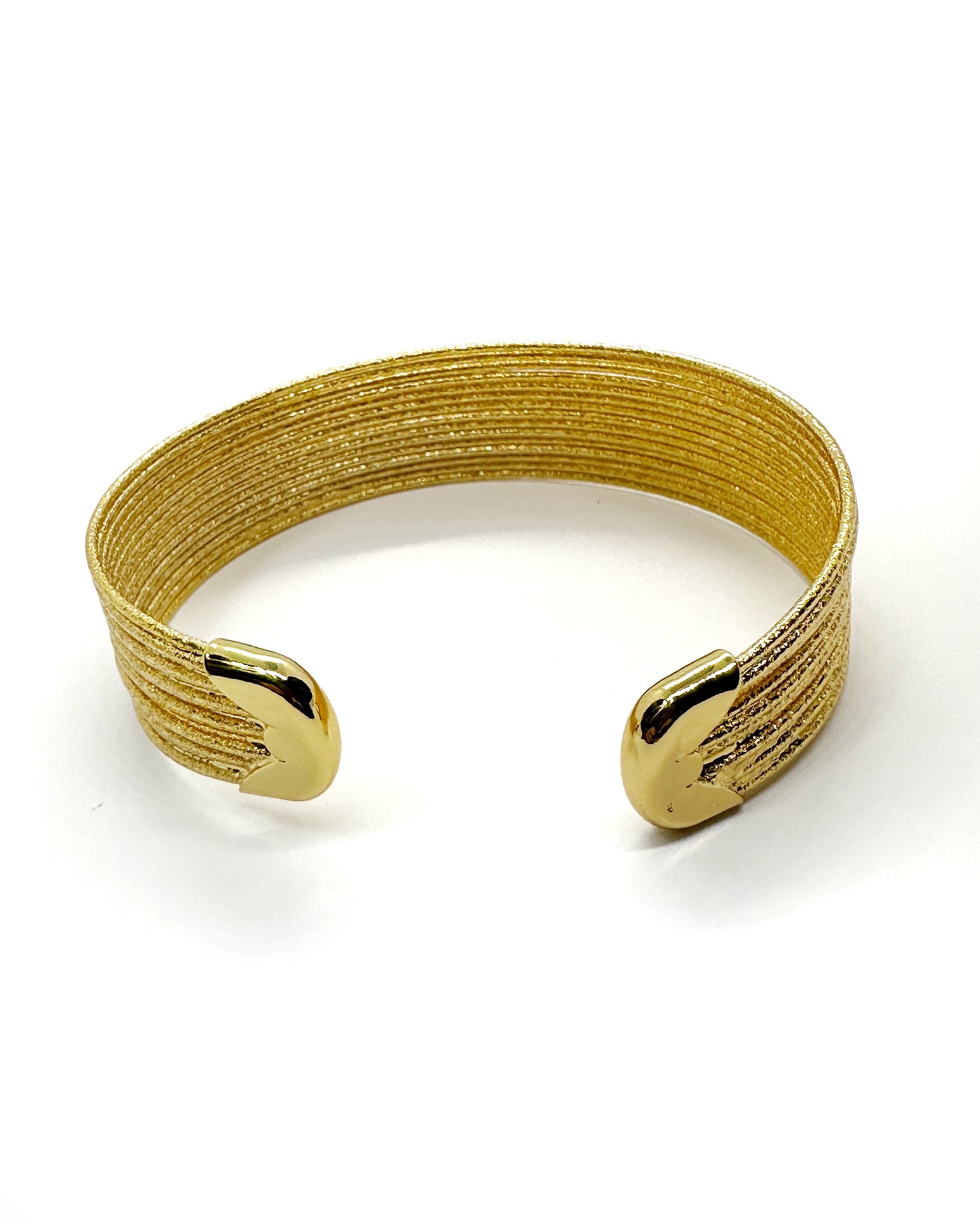 Layered Strand Gold Cuff & Ring Set