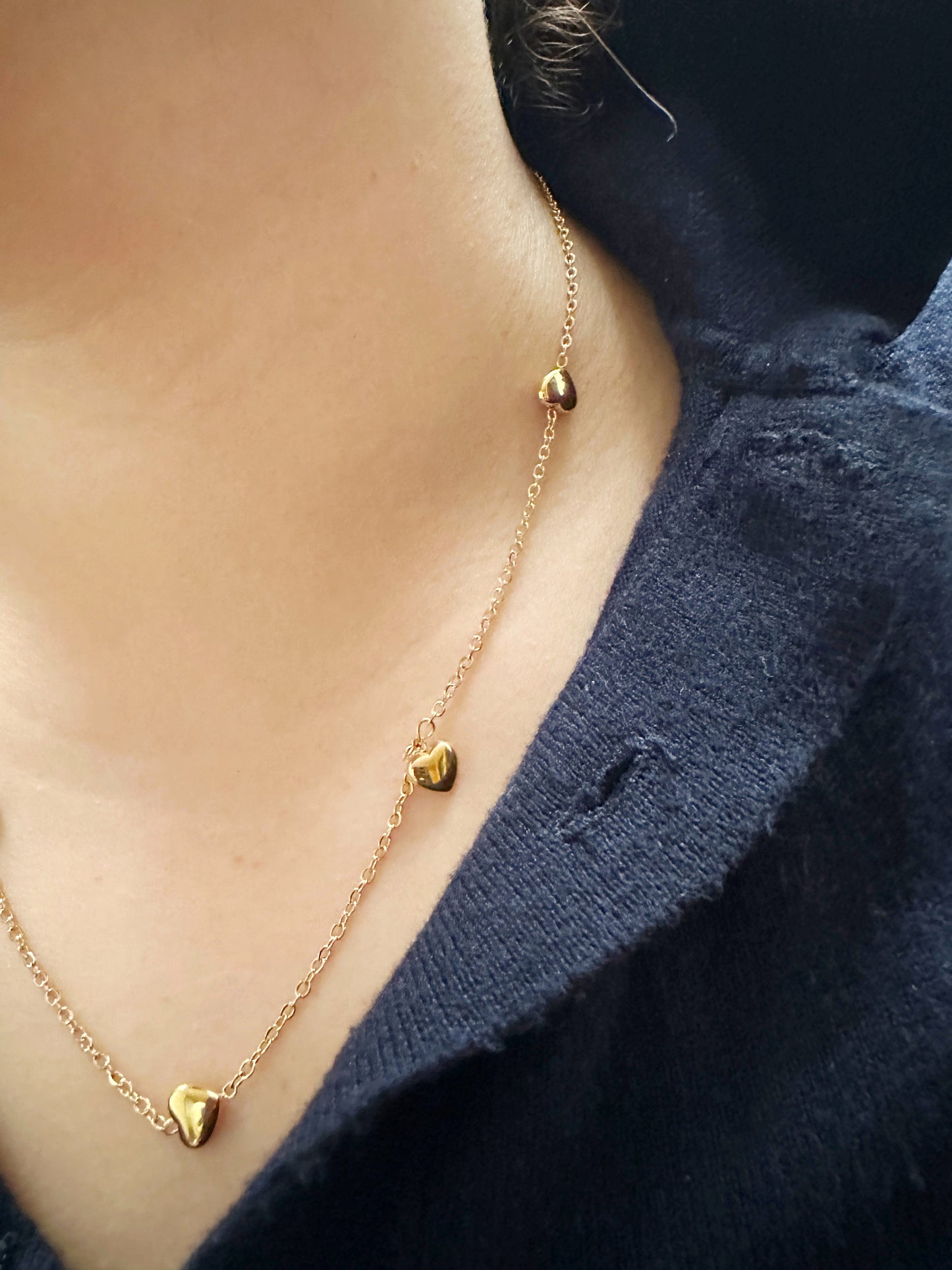 Floating Hearts Necklace & Bracelet Set