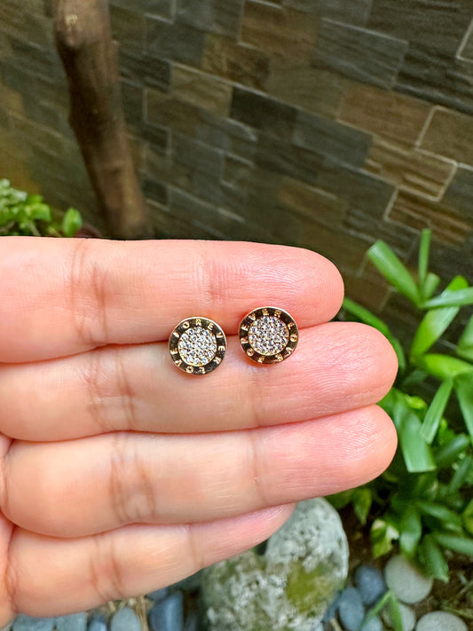 Gold-Coated Druzy-Inspired Stud Earrings