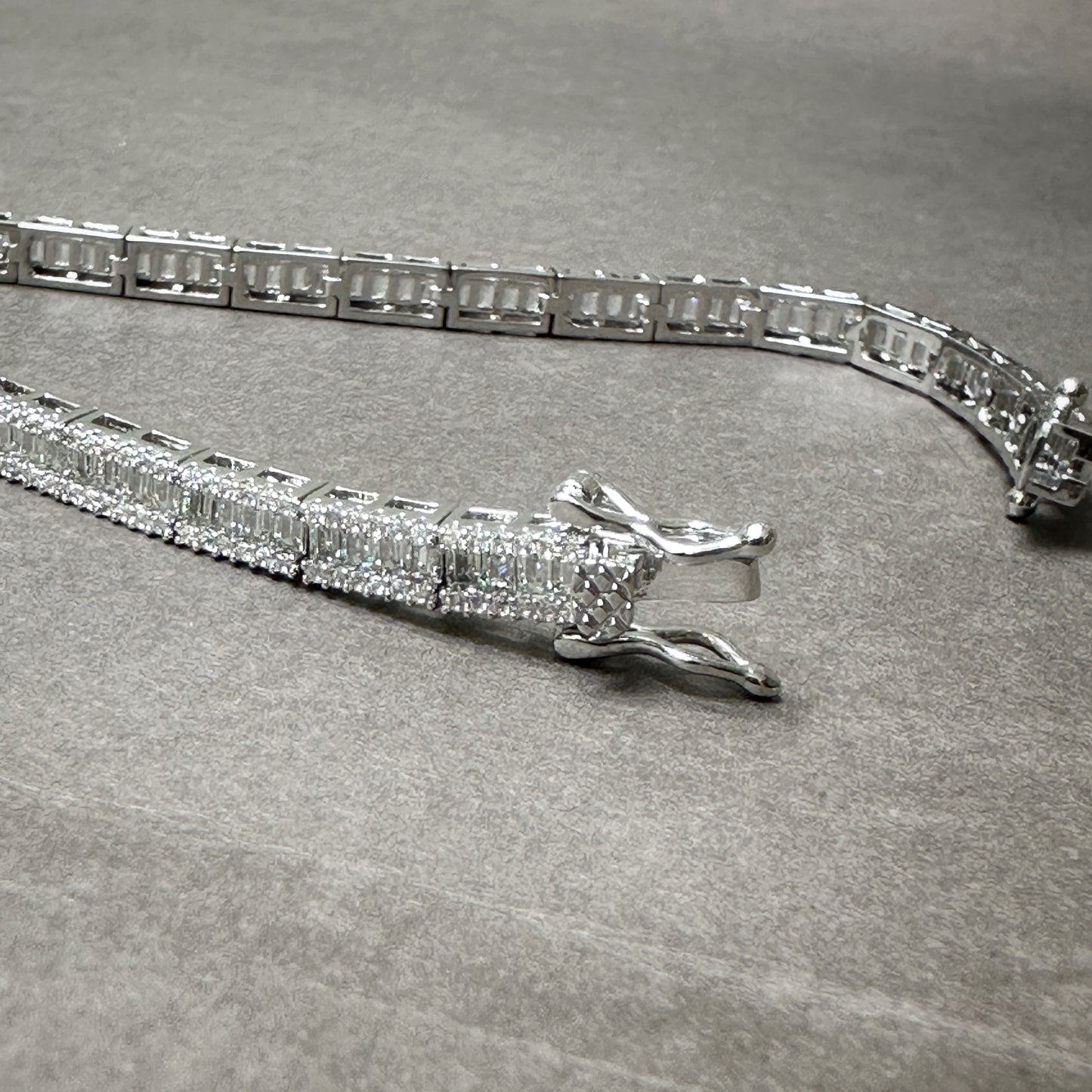 Diamond-Glow Double-Clasp Tennis Bracelet