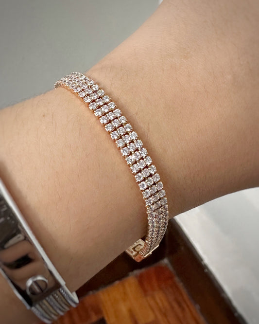 Classic Three-Row Tennis Bracelet