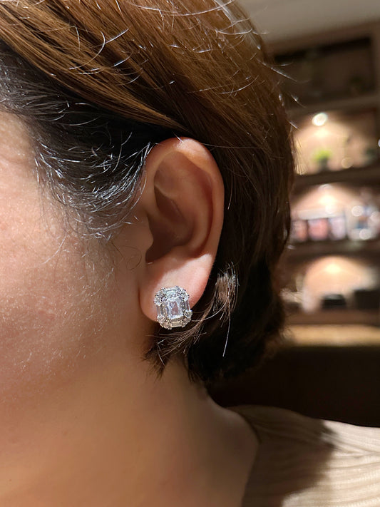 Classic Glam Emerald-Cut Statement Stud Earrings
