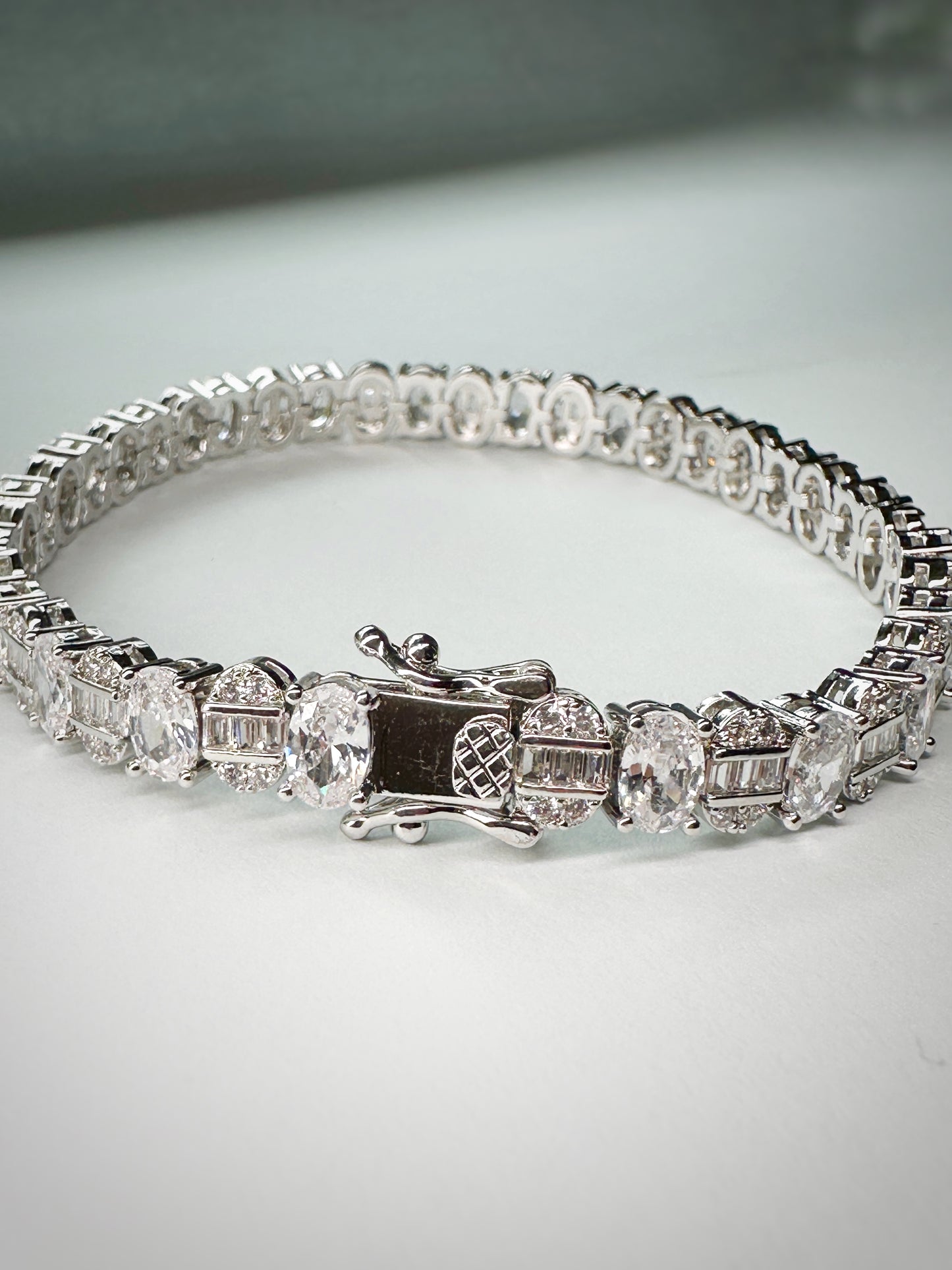 Celeste Oval-Cut Baguette Bracelet