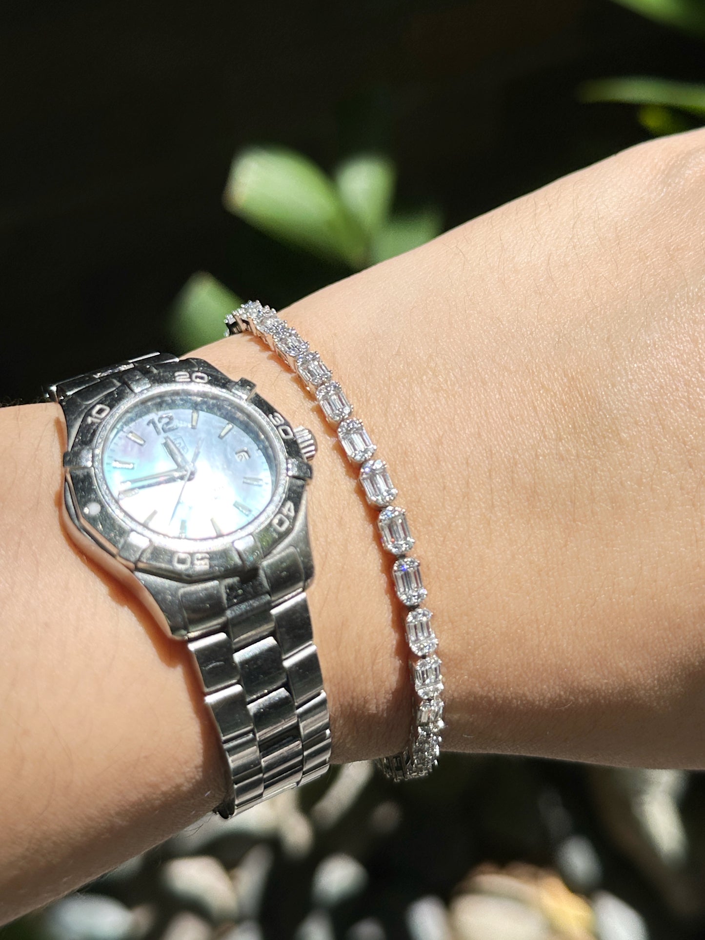 Emerald-Glow Tennis Bracelet