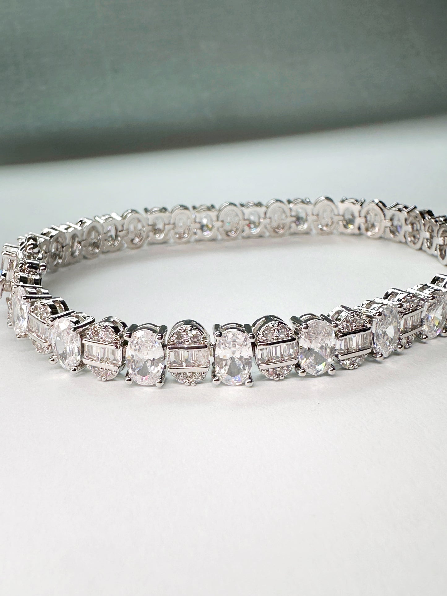 Celeste Oval-Cut Baguette Bracelet