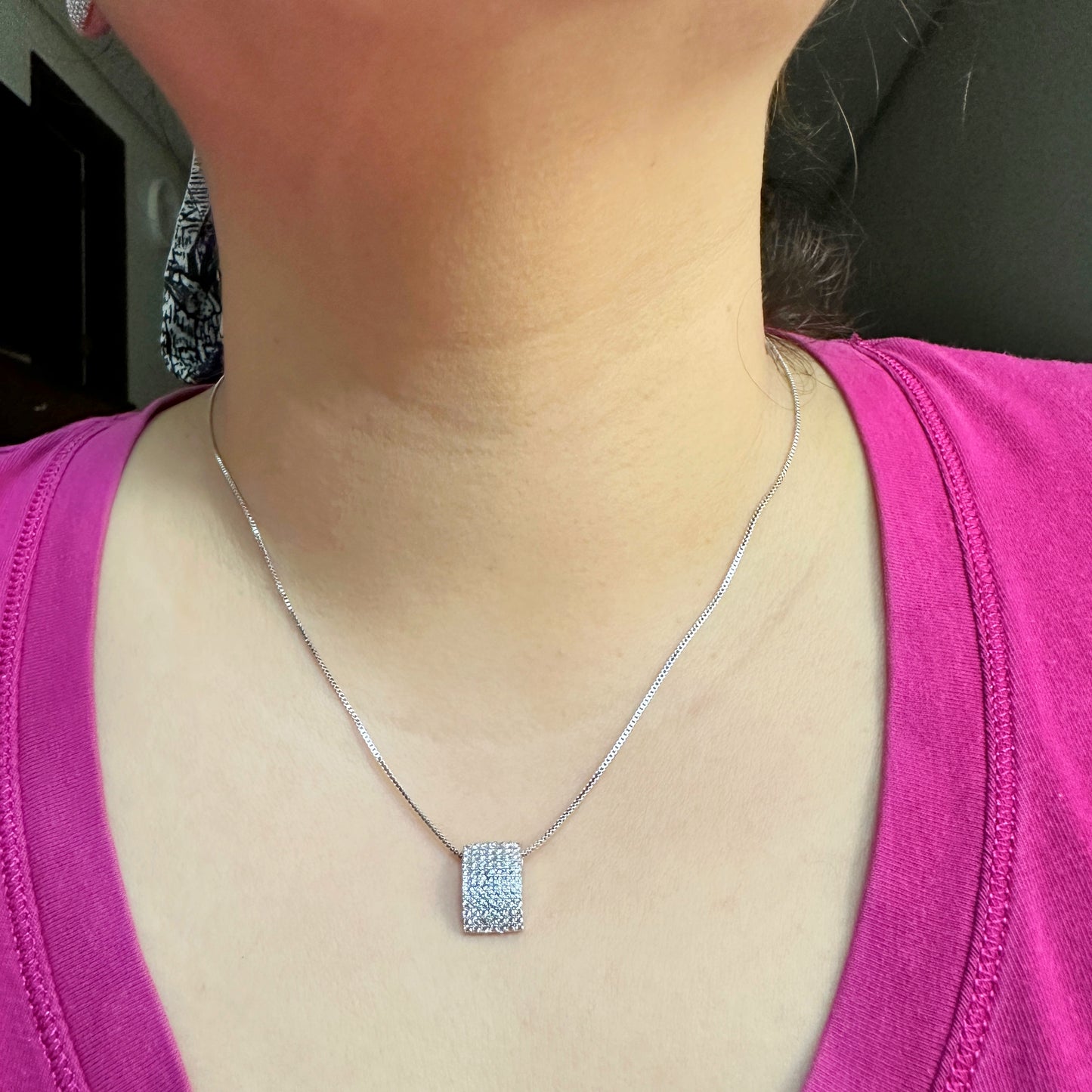 Boxy Illusion Set in Whitegold Tone