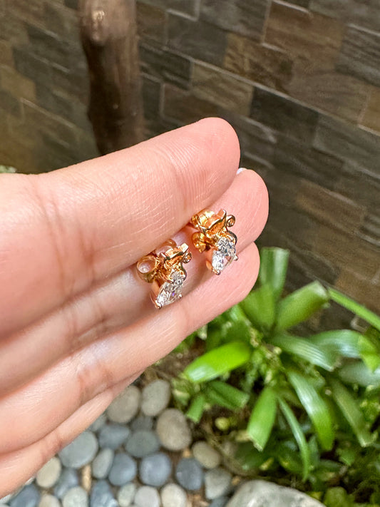 Dainty Cat Zirconia Stud Earrings