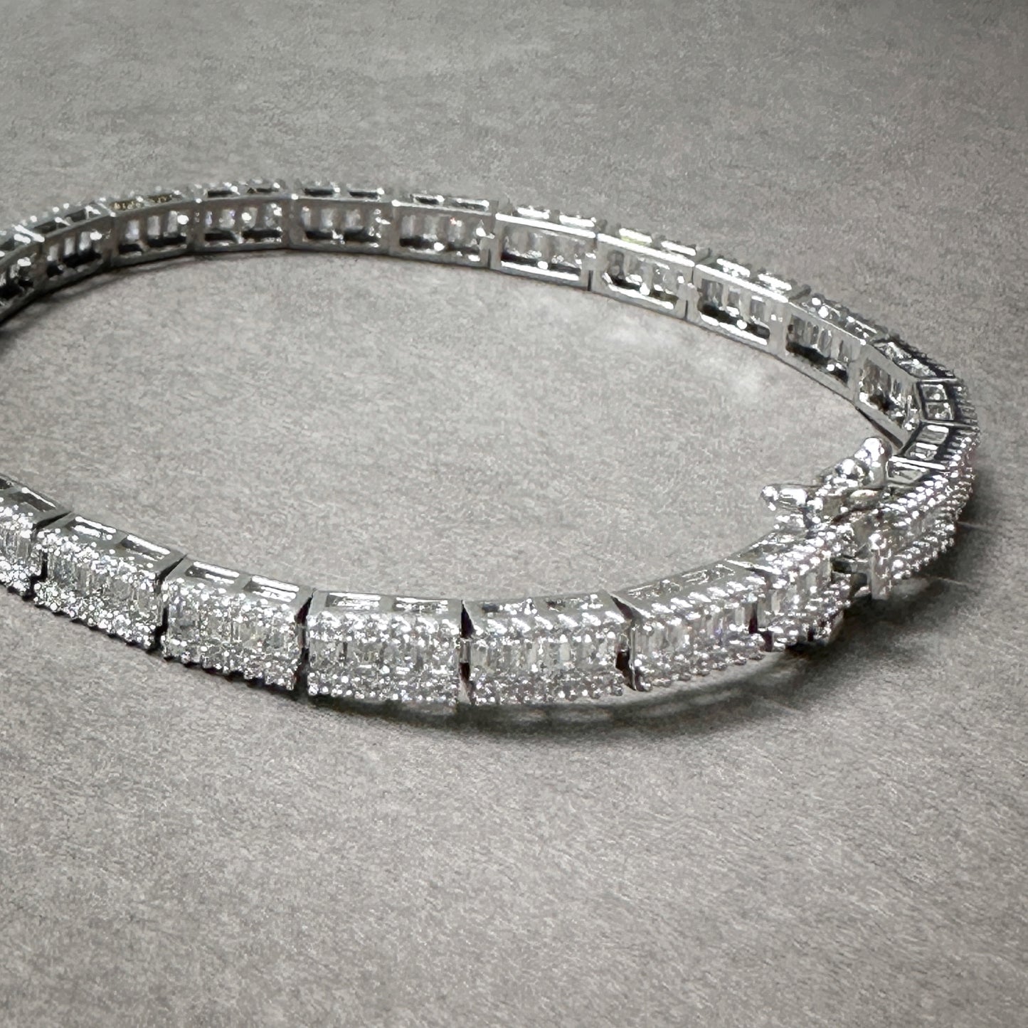 Diamond-Glow Double-Clasp Tennis Bracelet