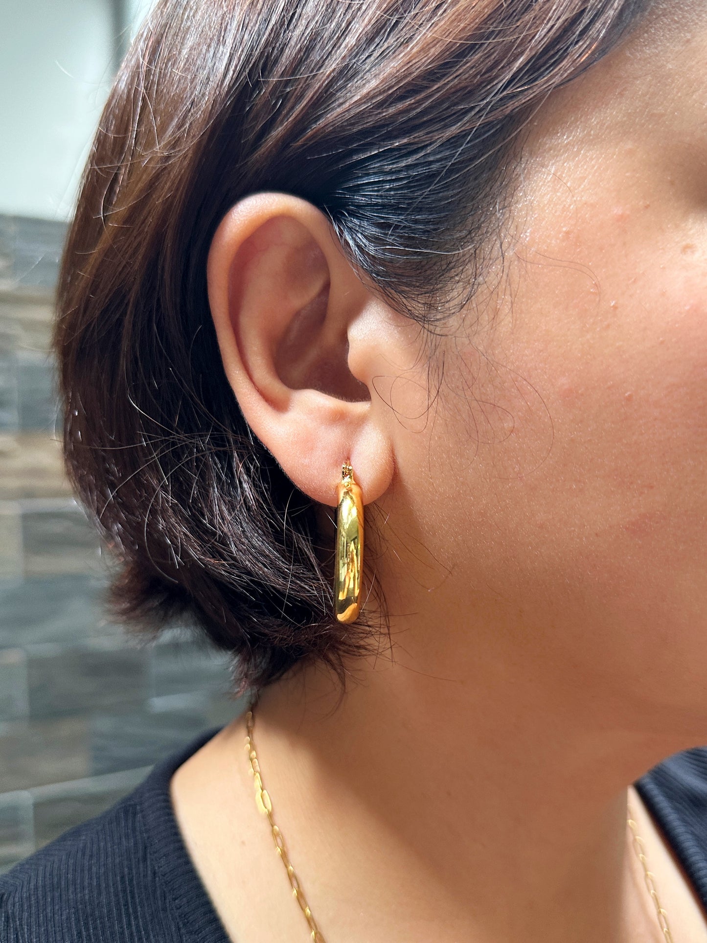 Classic Chunky Hoops in Stainless Steel