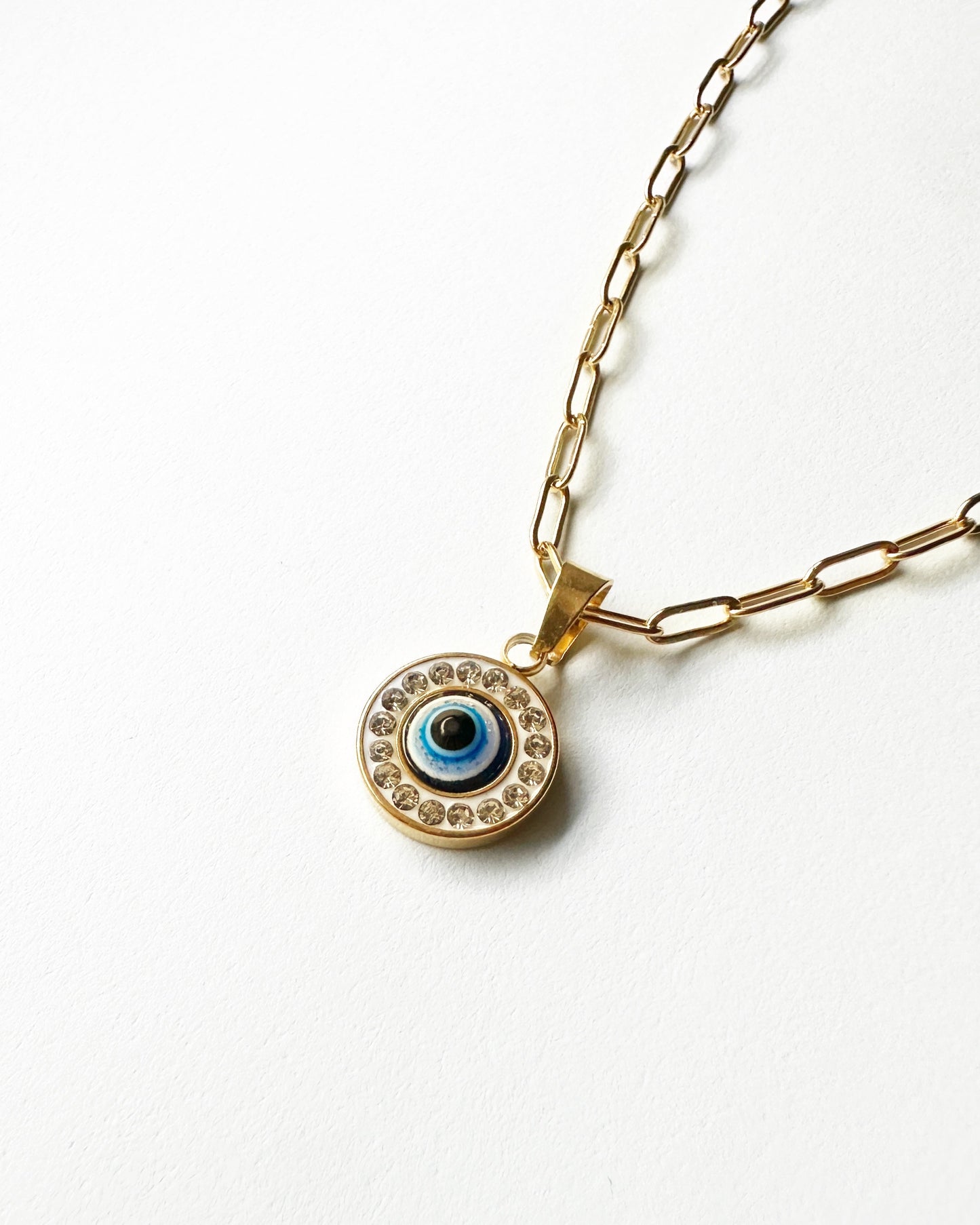 Evil Eye Pendant Necklace in Stainless Steel