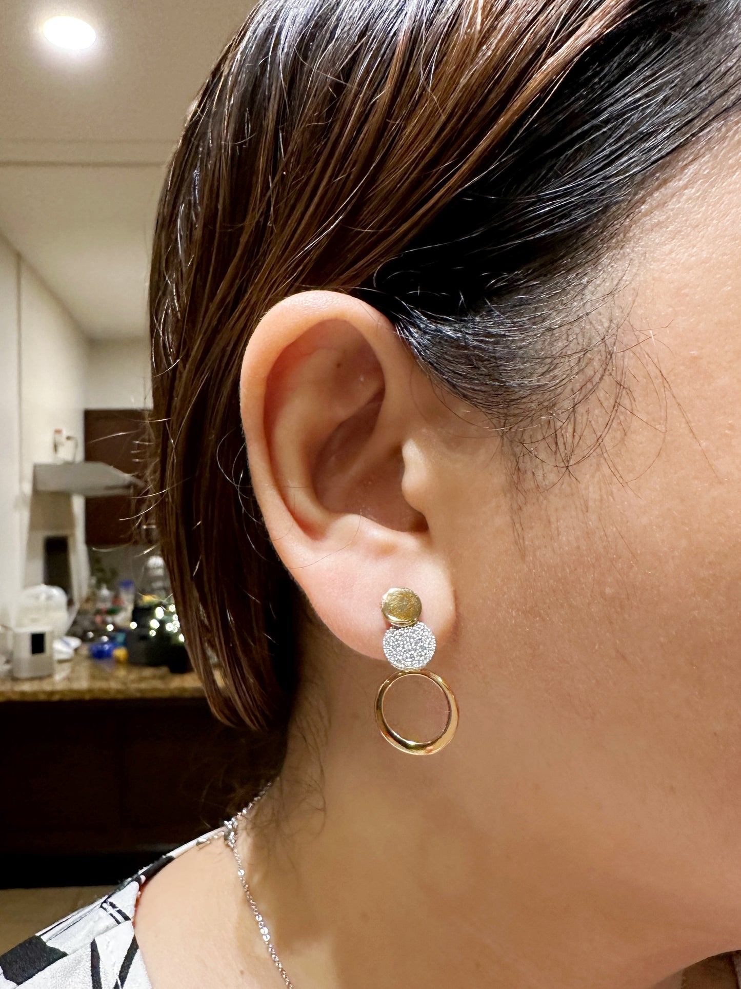 Triple Round Drop Earrings