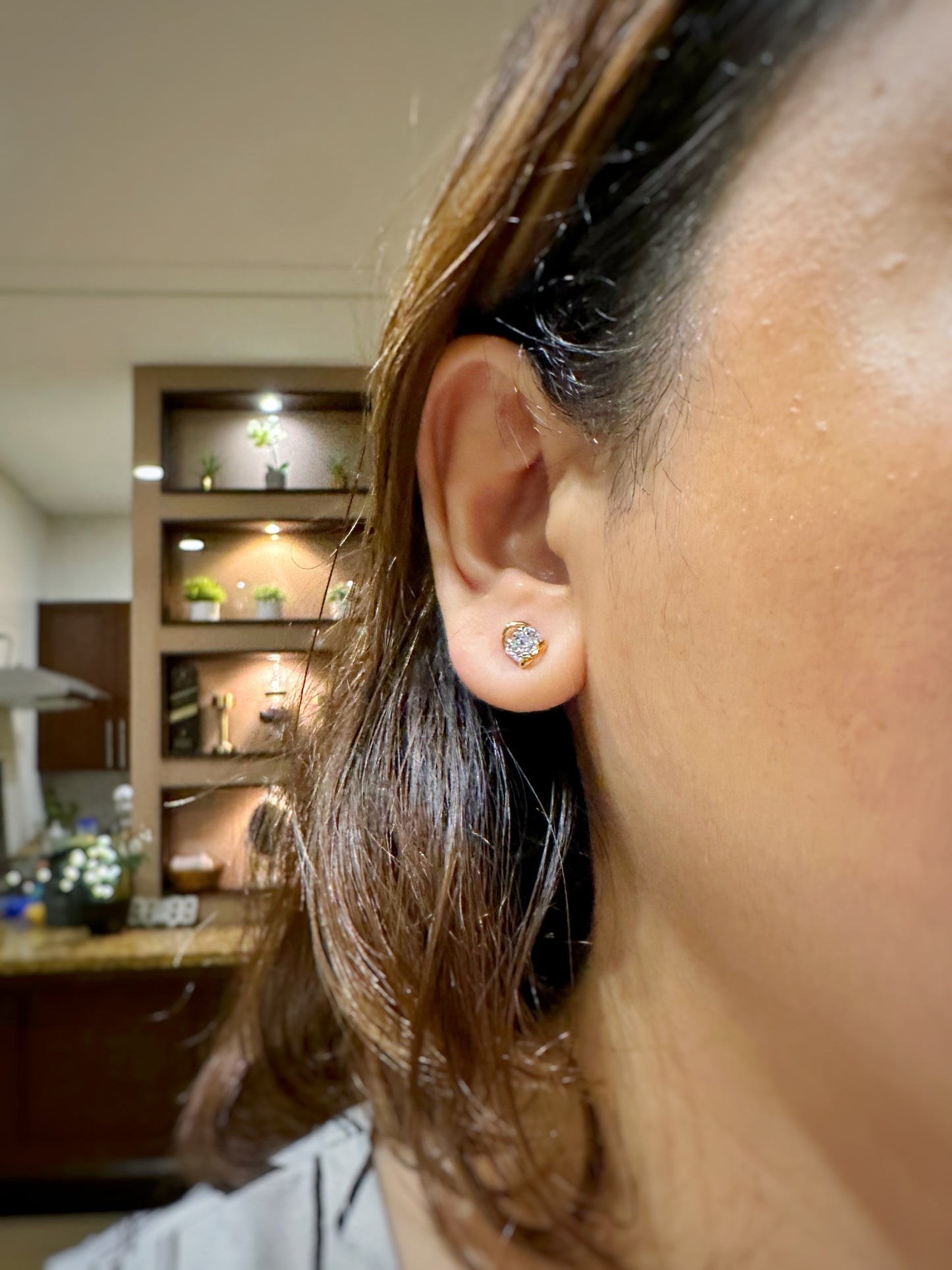 Petite Fleur In A Basket Stud Earrings
