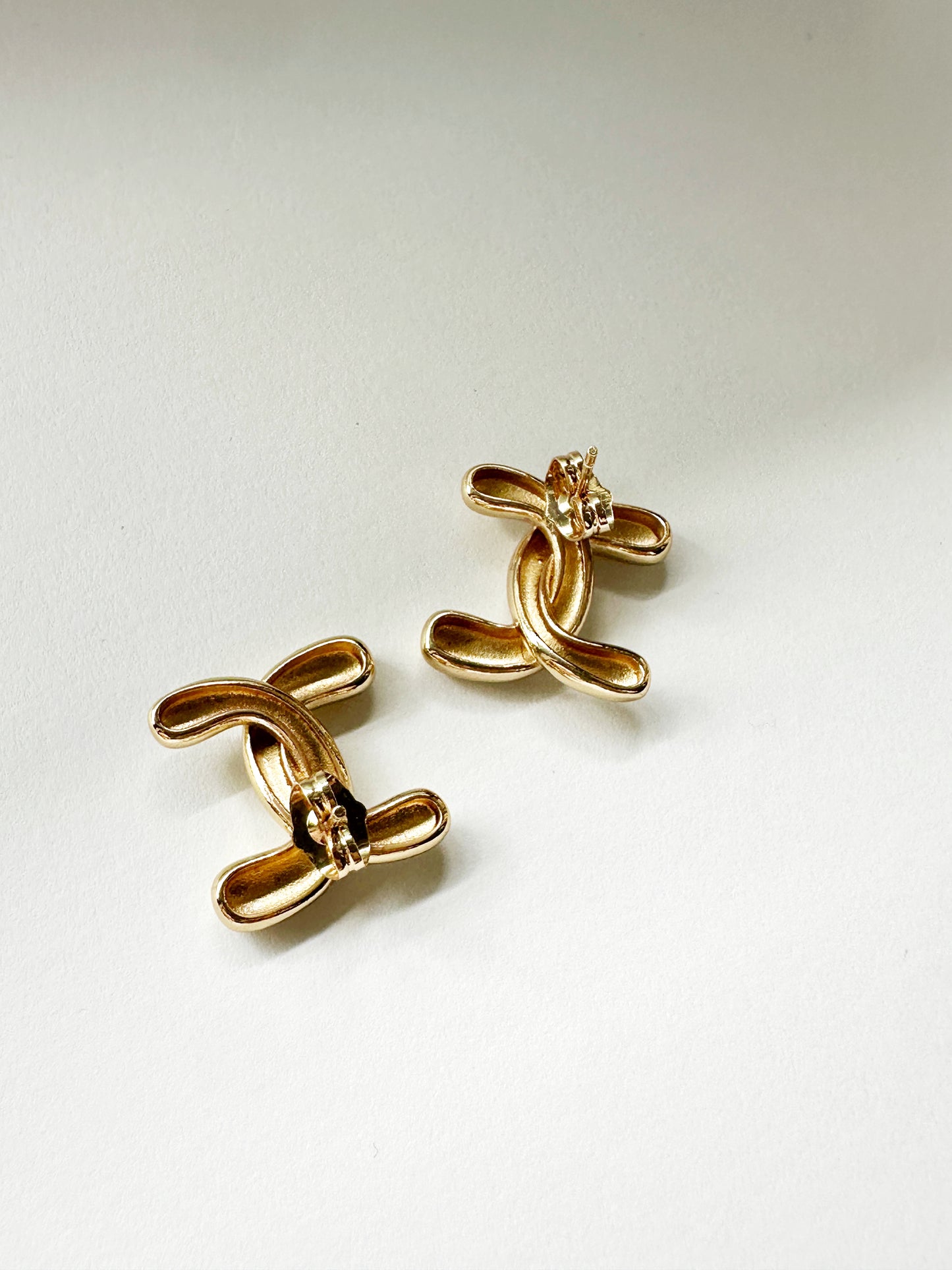 Chunky Knot Statement Stud Earrings in Stainless Steel