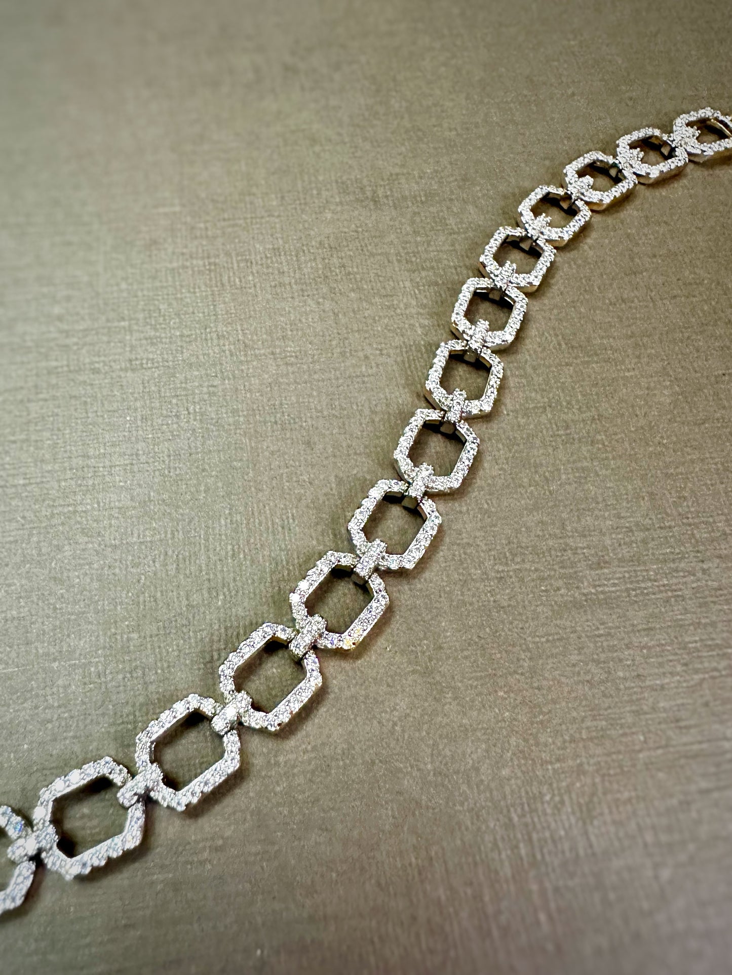 Geometric Tennis Bracelet in Two-Tone