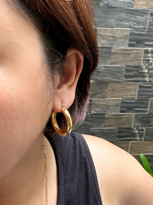 Classic Chunky Hoops in Stainless Steel