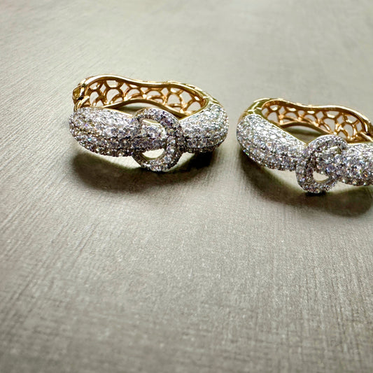 La Boucle Micro Stone Pavé Hoop Earrings