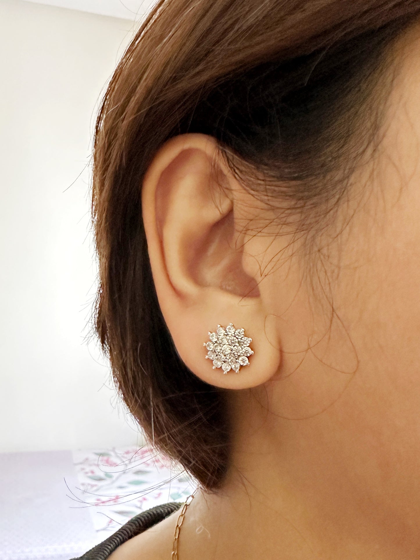 Rosy CZ Stud Earrings in 10mm