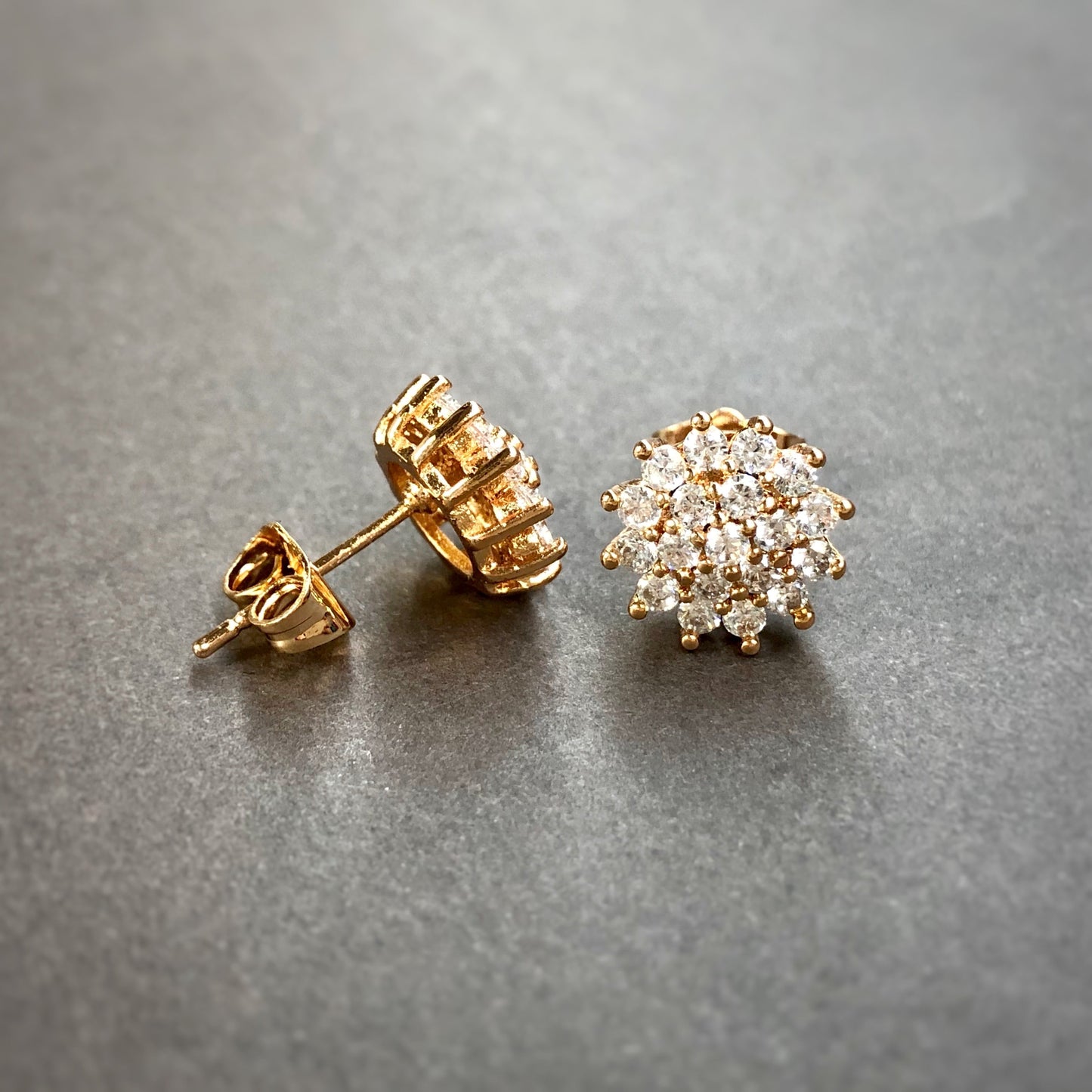Rosy CZ Stud Earrings