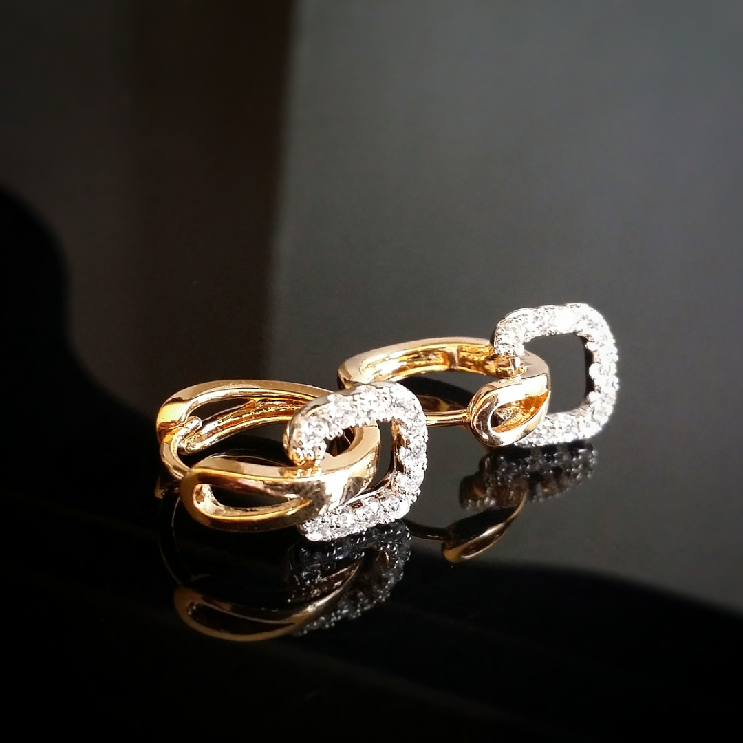 Two-Tone Buckle Earrings