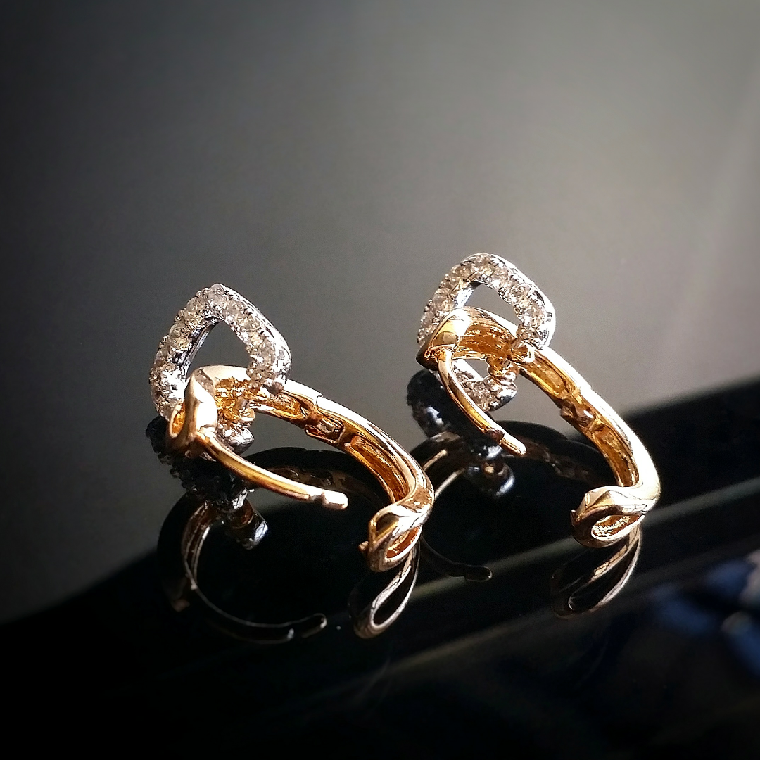 Two-Tone Buckle Earrings