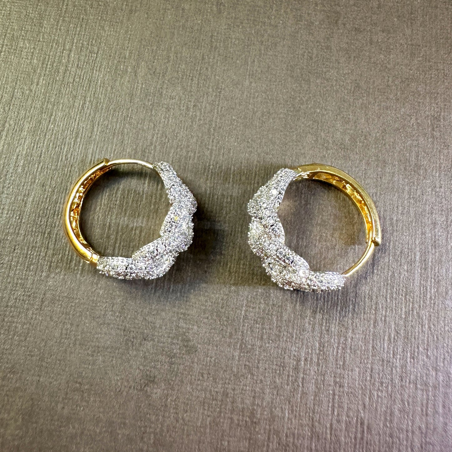 Braided Encrusted Hoop Earrings