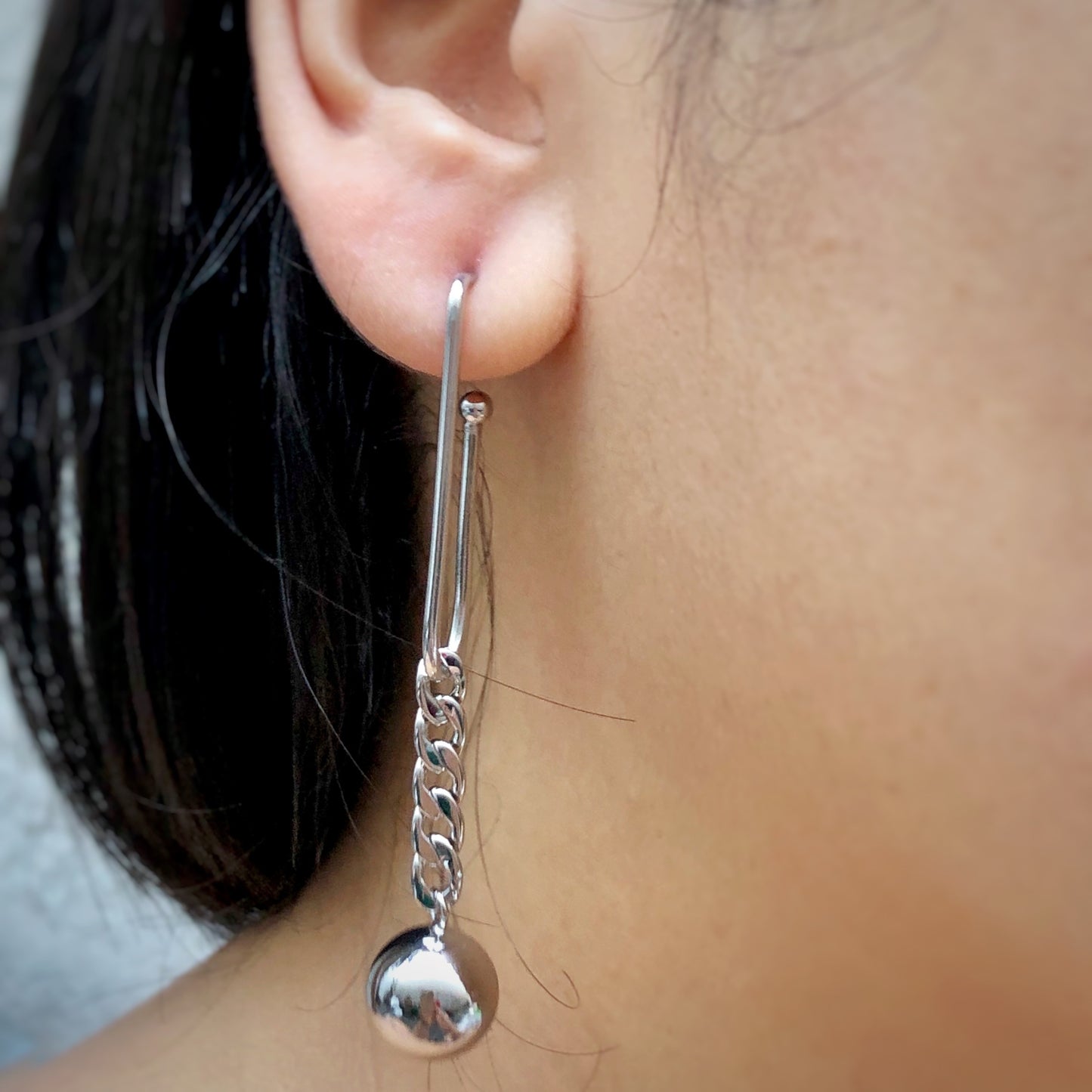 European Style Clip & Chain Drop Earrings