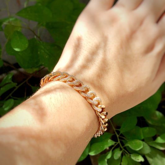 Bling Chain Bracelet Encrusted With Micro Stones