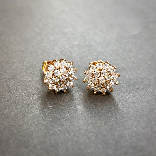 Rosy CZ Stud Earrings in 10mm