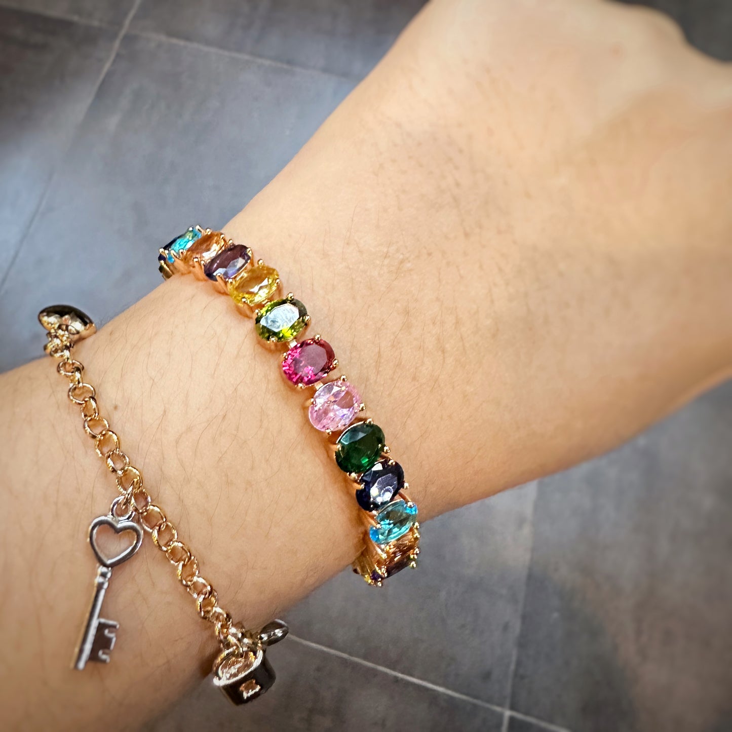 Oval Cut Eye Candy Tennis Bracelet