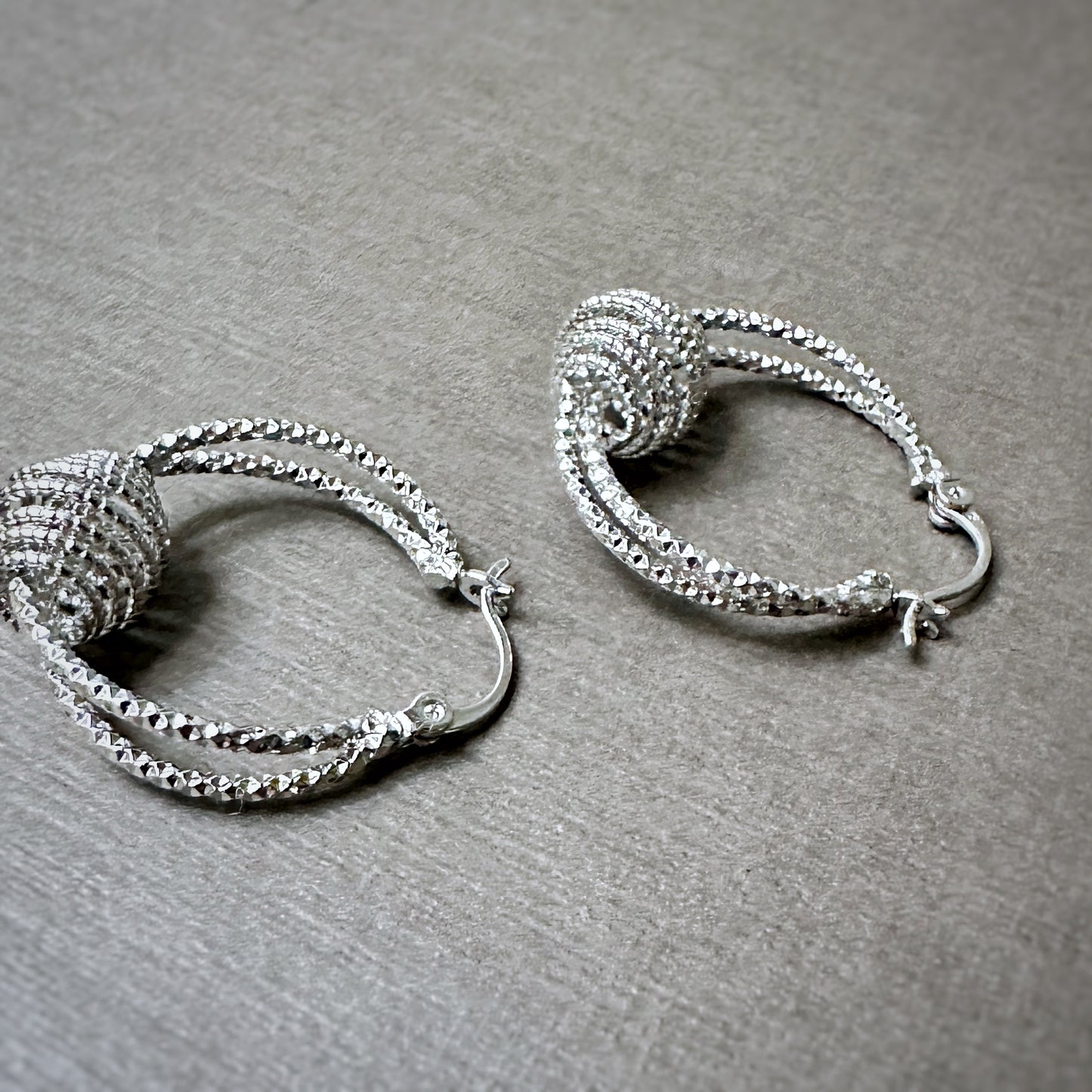 Sparkly Spiral Hoop Earrings