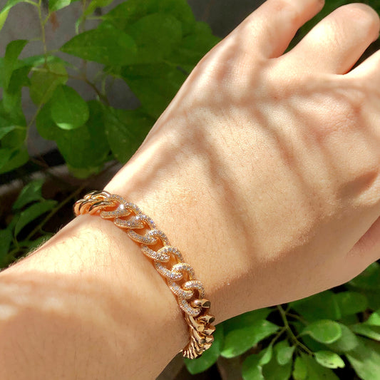 Bling Chain Bracelet Encrusted With Micro Stones