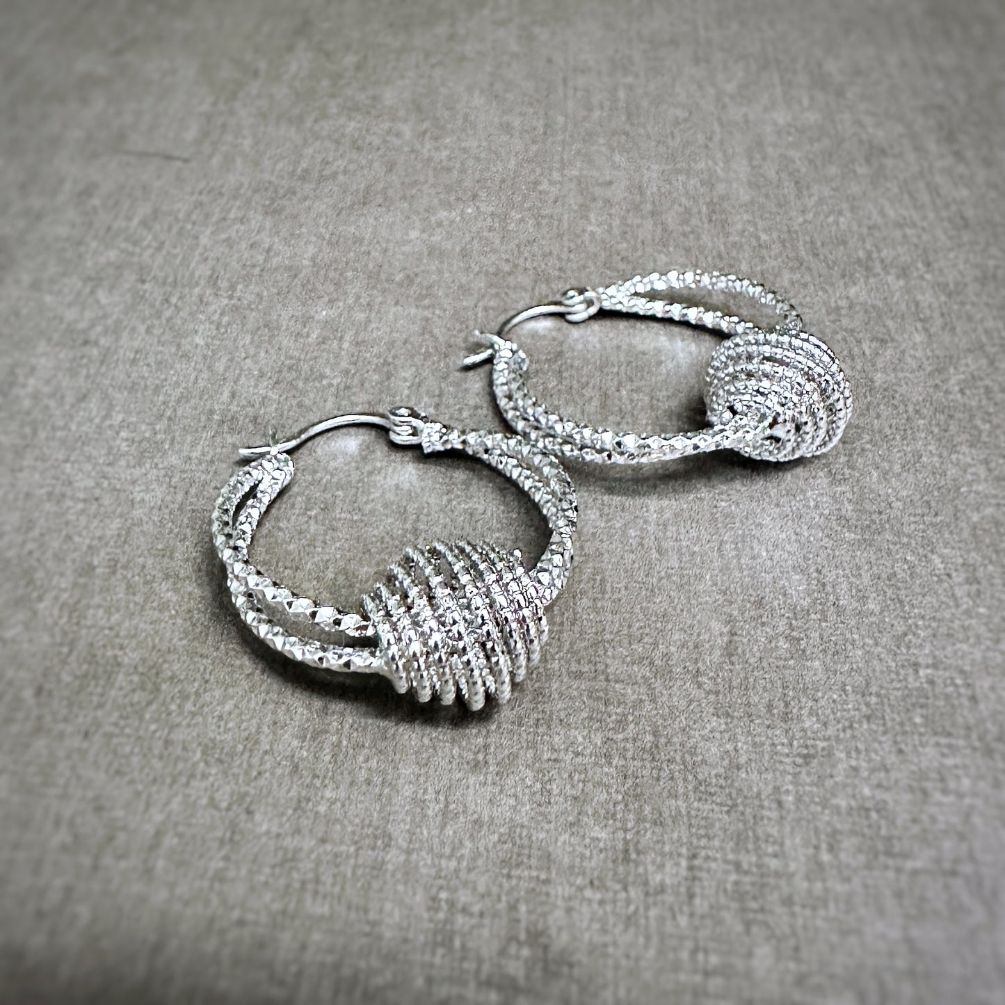 Sparkly Spiral Hoop Earrings